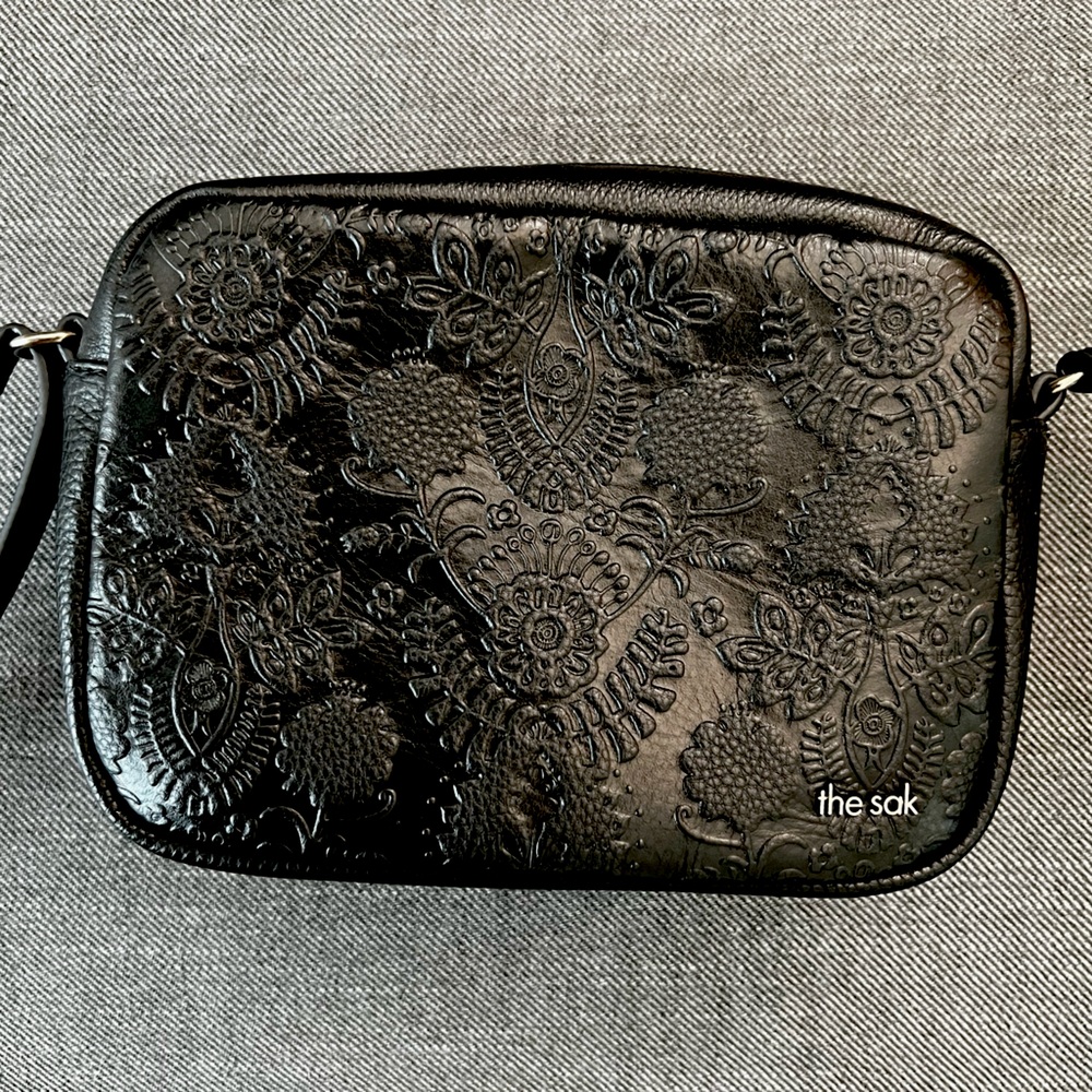 The Sak - De Young Leather Camera Bag - Black Floral Embossed